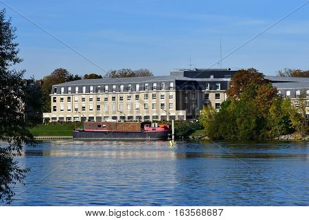 Meulan France - october 31 2016 : the Seine riverside