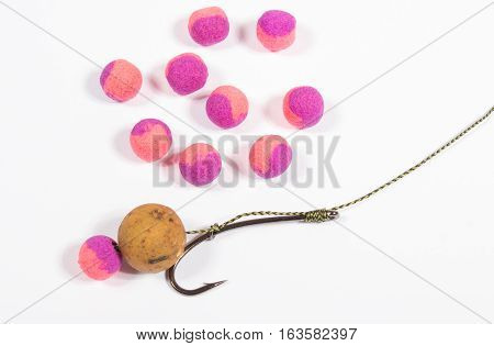Carp Hook Boilies - Fishing Bait Close Up