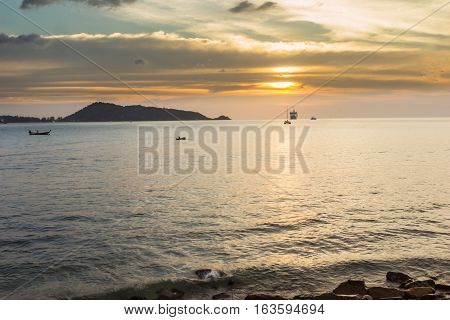 Solitude sunset and Kalim beach Phuket Thailand