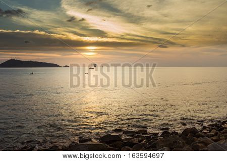 Solitude sunset and Kalim beach Phuket Thailand