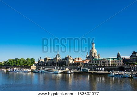 View to the old town of Dresden Germany.