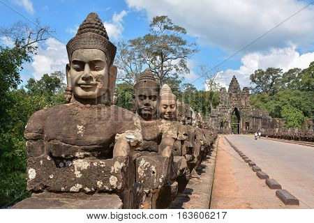 Archaeological temple Bayon in Angkor thom, cambodja