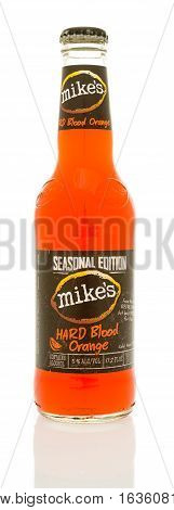 Winneconne WI - 21 December 2016: Bottle of Mike's hard blood orange on an isolated background.