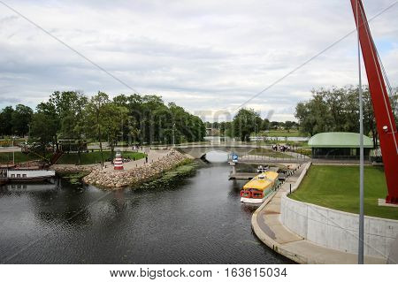 Pasta Island Promenade In Jelgava City, Latvia
