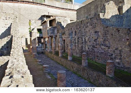 View Of The Ruins Of Ercolano, Destroyed By The Vesuvius.
