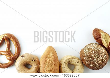 eat assorted breads isolated isolated on white