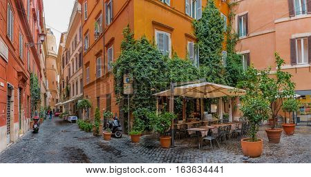 Narrow  Street In The Centro Storico In Rome Italy