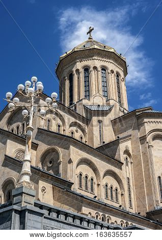 Georgia Tbilisi Avlabari district . Cathedral Holy Trinity Cathedral of Tbilisi .