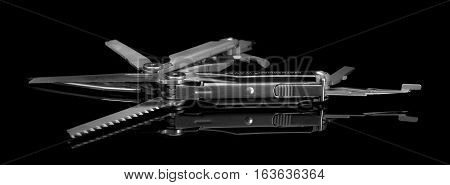 SWINDON UK - DECEMBER 30 2016: Leatherman Wave multitool on a black background