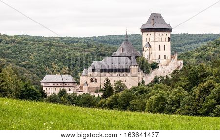 famous Karlstejn castle near Prague in Central Bohemia