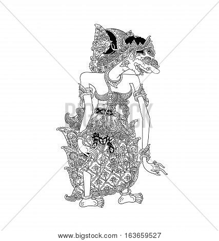 Batara Durga, a character of traditional puppet show, wayang kulit from java indonesia.