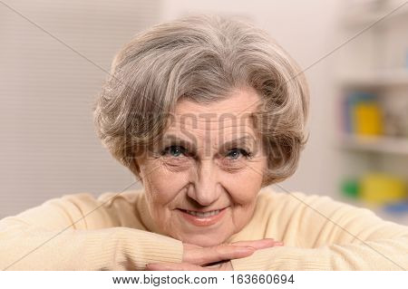 Portrait of a beautiful mature woman close up