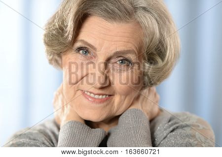 Portrait of a beautiful mature woman close up