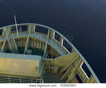 Part Of The Big Ferry, Saving Boat On The Ferry Boat