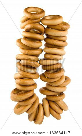 The copula of bagels isolated on a white background