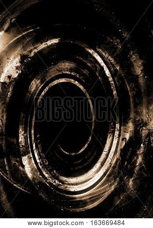centripetal circle shapes on abstract  cosmic background Sepia effect