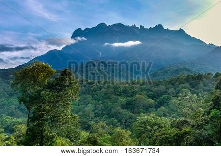The Majestic Mountain Kinabalu in the morning at the National park Kinabalu,Ranau,Sabah,Borneo.Mount Kinabalu is the tallest mountain in Malaysia and the 20th tallest in the World.