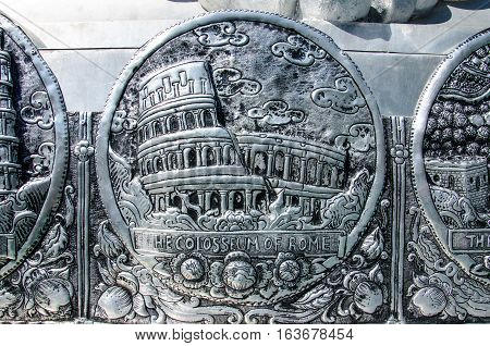 Beautiful Silver Stucco Thai Traditional Art 