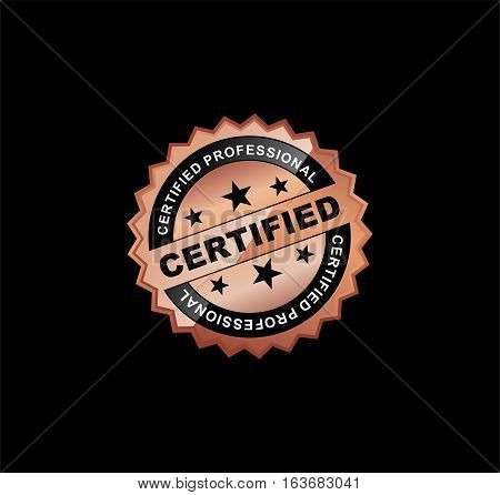 Bronze Certified Sticker or Emblem sign symbol
