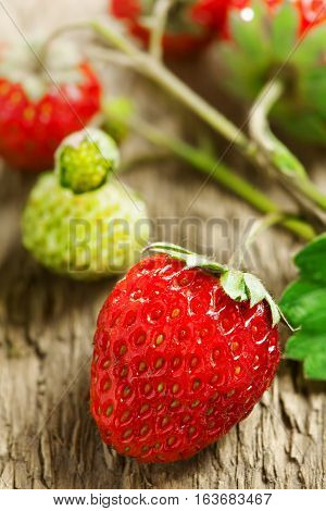 Fresh strawberry on a table. Healthy natural food.