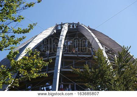 Bavarian Forest, Germany 28. July 2014: View of Treetop Walk attraction, Bavarian Forest, Germany