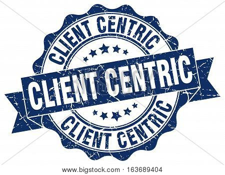 client centric. stamp. sign. seal. round. retro. ribbon