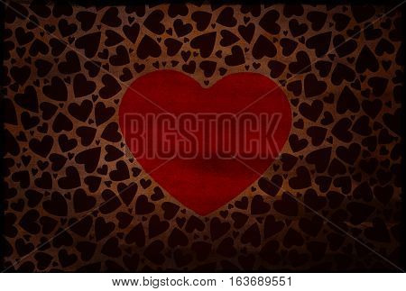 Romantic red heart background. Many flying hearts on red background. For wedding card, valentine's day greetings, lovely frame