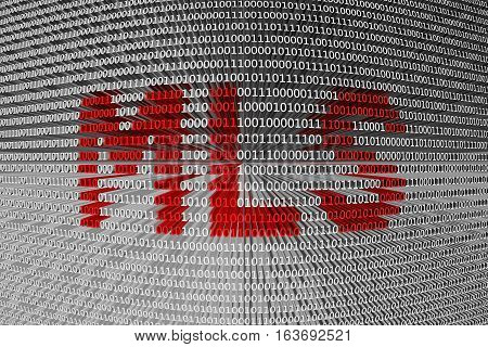 MLS presented in the form of binary code 3D illustration
