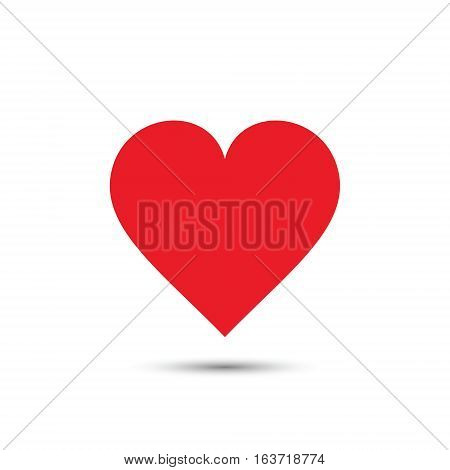 Heart icon vector red simple isolated illustration.