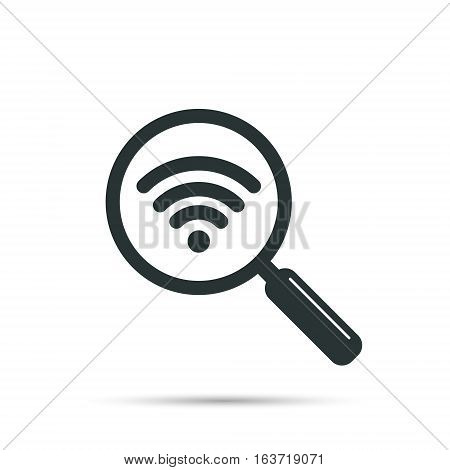 Search wifi signal icon vector isolated on white.