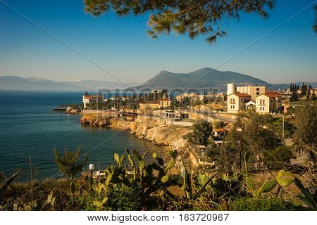 Urban Landscape With Seaview In Loutra Edipsou, Evia, Greece