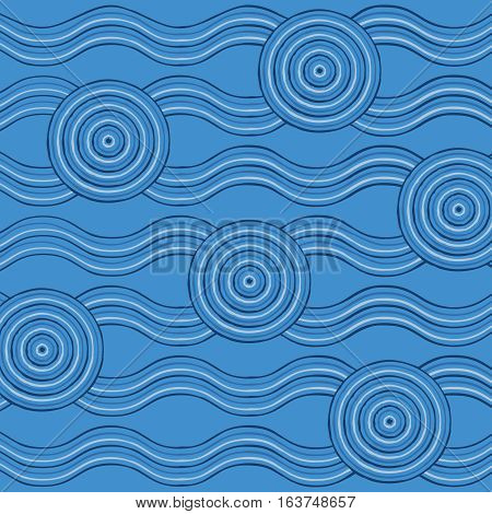 Abstract Aboriginal Line Painting In Vector Format.