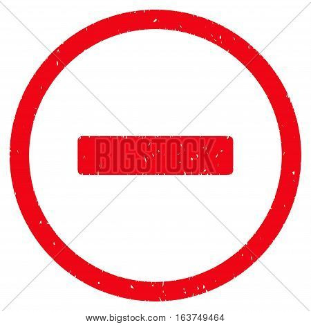 Remove grainy textured icon for overlay watermark stamps. Flat symbol with dirty texture. Dotted vector red ink rubber seal stamp with grunge design on a white background.