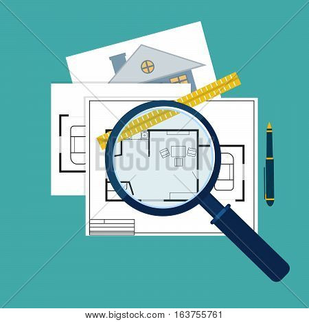home inspector icon or logo vector illustration