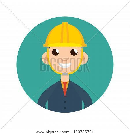 Home inspector icon flat style vector illustration