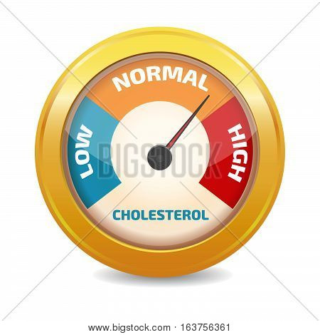 Cholesterol Meter icon gold vector illustration stock
