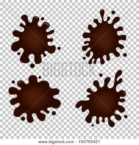 chocolate splash icons set vector illustration stock