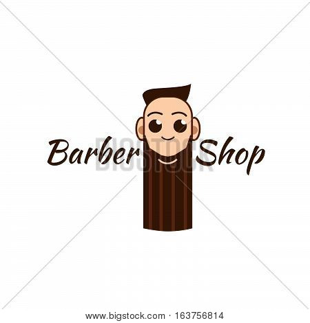 barbershop logo or icon vector illustration stock