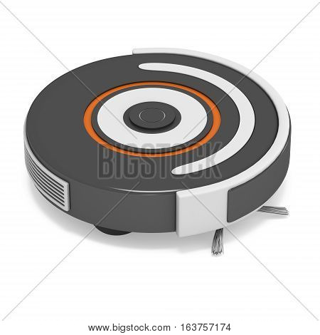 Robot vacuum cleaner. 3d render isolated on white. Smart cleaning technology concept