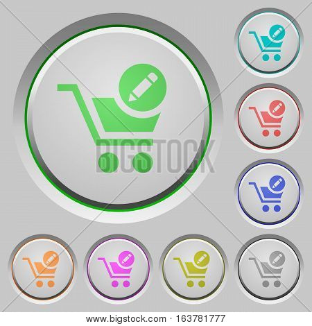 Edit cart items color icons on sunk push buttons