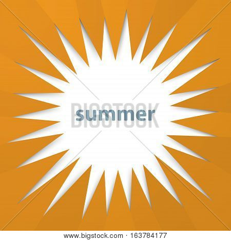Modern sunburst summer background from hexagonal folded paper texture