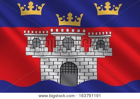 Flag of Jonkoping County is a county in southern Sweden. 3d illustration