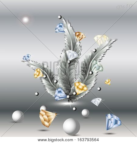 Feather and Diamond
Abstract author design decoration gem ball pearl picture postcard handmade movement three fluffy object eps10 vector illustration Stock