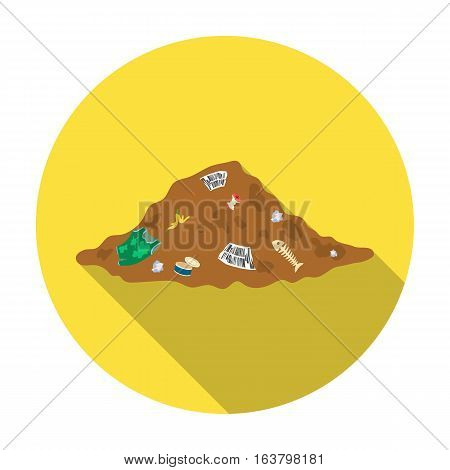 Dump icon in flat design isolated on white background. Bio and ecology symbol stock vector illustration.