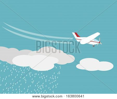 Artificial rain Rainmaking Cloud seeding vector design