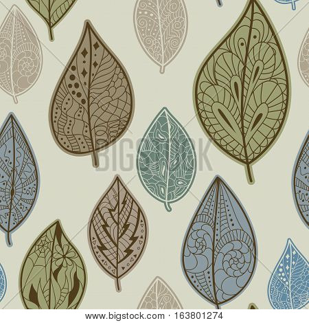 Seamless pattern with autumn leaves. Pattern fills for web page background.