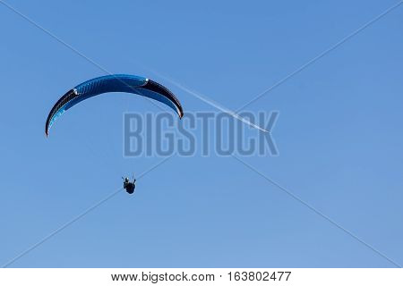 One Paragliding In The Sky