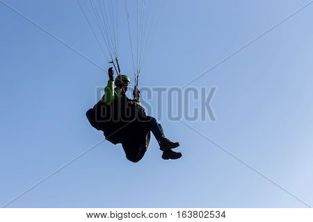 One Paragliding In The Sky