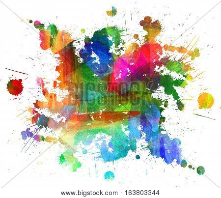 Abstract Oil Painting. Blot. Blurred Spot. Blob. Freehand Drawing