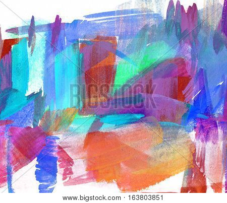 Abstract Oil Painting. Blurred Stain. Freehand Drawing
